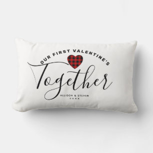 Coussin Rectangle Nos premiers Valentines Ensemble Coeur Personnalis