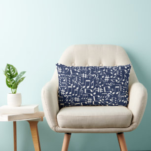 Coussin Rectangle Notes de musique blanches dansantes Amateurs de mu