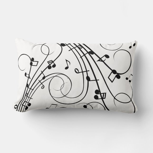 Coussin Rectangle Notes de musique fantaisie (Recto)