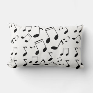 Coussin Rectangle Notes musicales noires