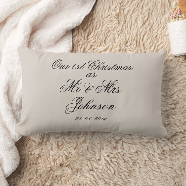 Coussin Rectangle Notre 1er Noël en tant que M. & Mme Couple's Keeps (Couverture)