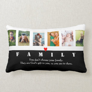 Coussin Rectangle Notre famille Collage de photos Modèle personnalis