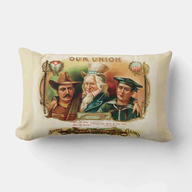 Coussin Rectangle Notre Union" Étiquette de cigare (Recto)