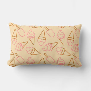 Coussin Rectangle Nourriture d'été mignonne avec contours de glace