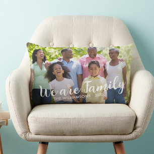 Coussin Rectangle Nous sommes Famille Photo Nom Date