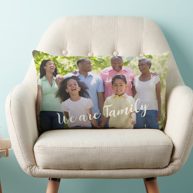 Coussin Rectangle Nous sommes une photo de famille  (Créateur téléchargé)