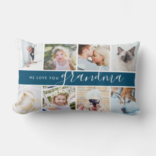 Coussin Rectangle Nous t'aimons grand-mère ! Cadeau photo personnali