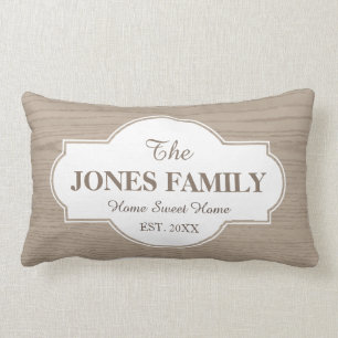 Coussin Rectangle Nouveau blanc établi à la maison et bois d'anné