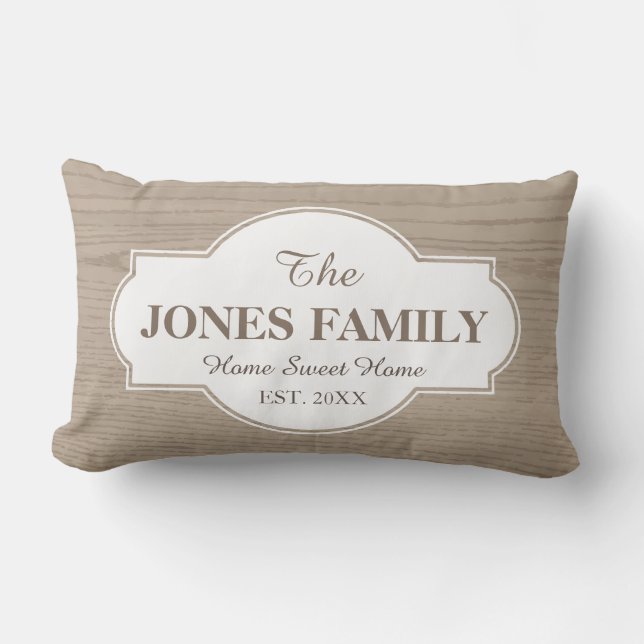 Coussin Rectangle Nouveau blanc établi à la maison et bois d'année (Recto)