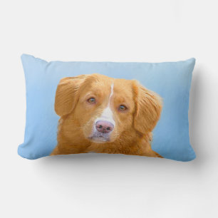 Coussin Rectangle Nouvelle-Écosse Peinture de chien pour l'essayeur