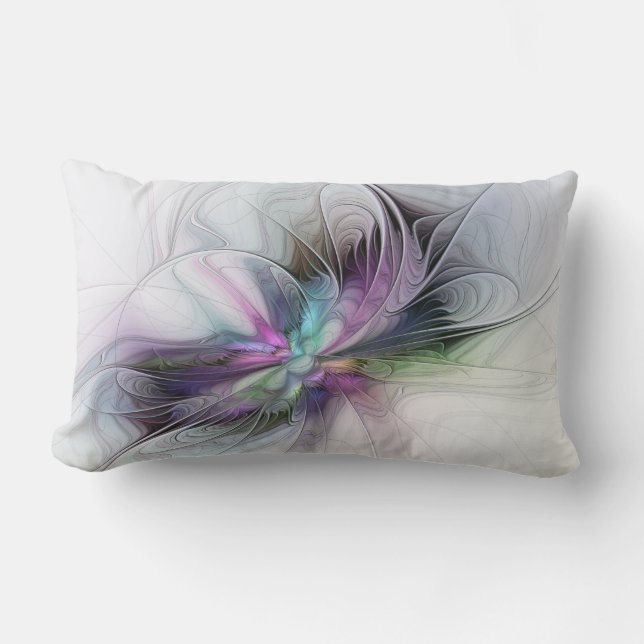 Coussin Rectangle Nouvelle vie, Colorful Abstrait Fractal Art Imagin (Recto)