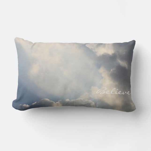 Coussin Rectangle Nuages blancs de rayon de soleil Inspiration (Recto)