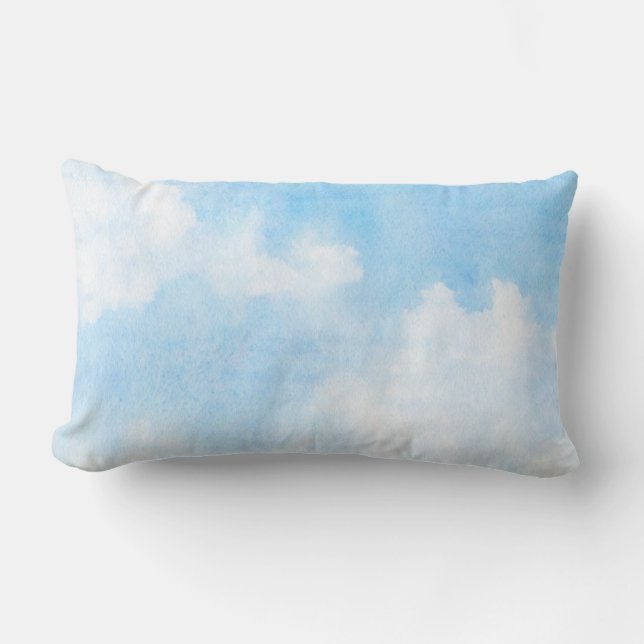 Coussin Rectangle Nuages d'aquarelle et arrière - plan de ciel (Recto)