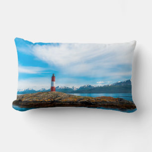 Coussin Rectangle Nuages sur un phare près d'Ushuaia, Argentine