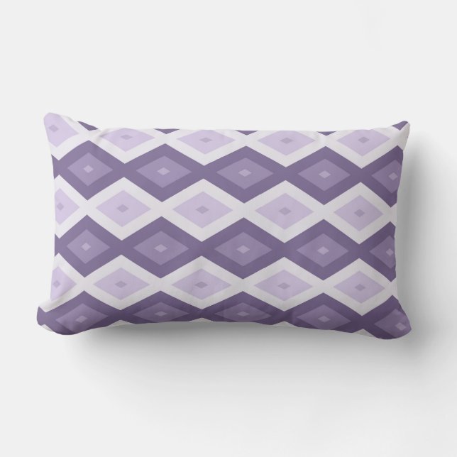 Coussin Rectangle Nuances de lavande motif diamant (Recto)