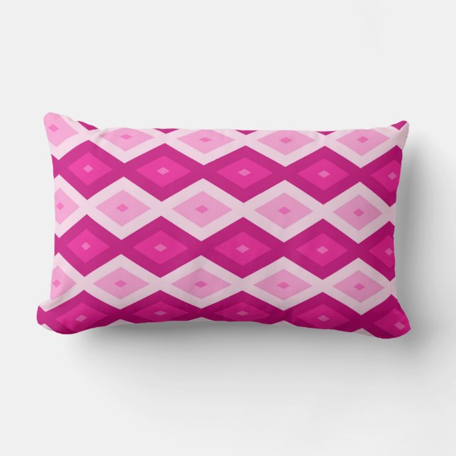 Coussin Rectangle Nuances de motif de diamant fuchsia (Recto)