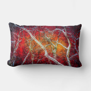 Coussin Rectangle Nuit d'hiver rouge
