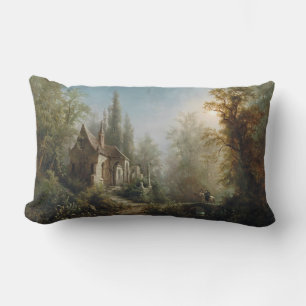 Coussin Rectangle Nuit illuminée au-dessus de la chapelle de campagn