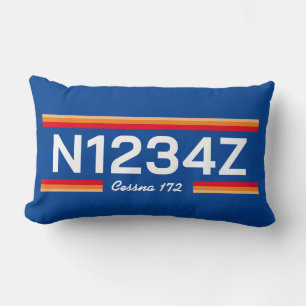 Coussin Rectangle Numéro d'avion personnalisé