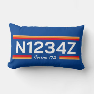 Coussin Rectangle Numéro d'avion personnalisé