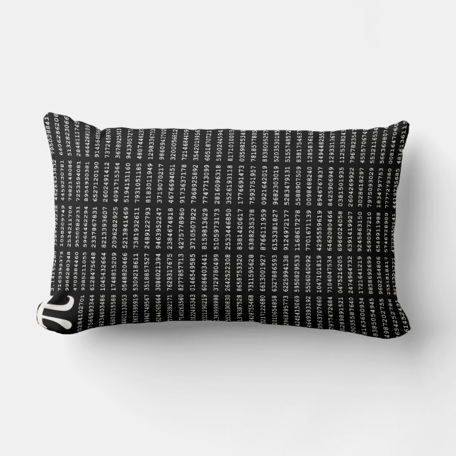 Coussin Rectangle Numéro Pi 1000 Premiers Chiffres | Symbole mathéma (Recto)