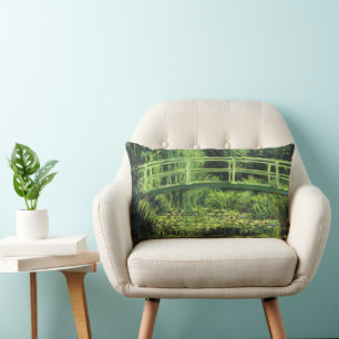 Coussin Rectangle Nymphéas blancs par Claude Monet, Art Vintage