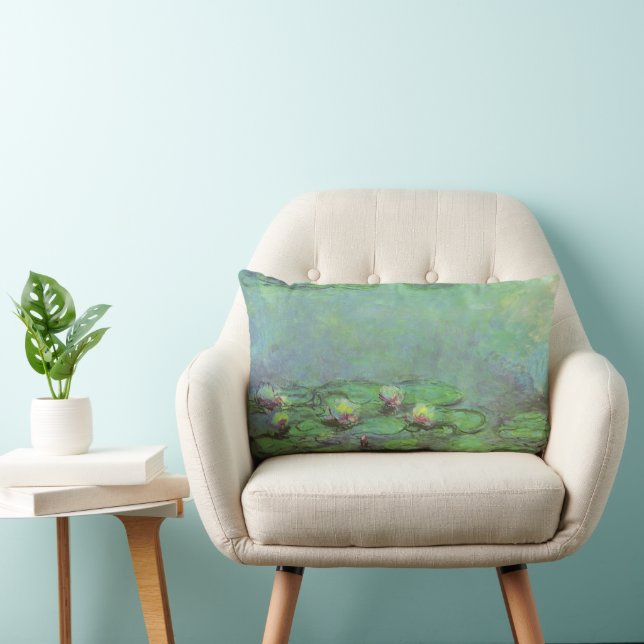 Coussin Rectangle Nymphéas par Claude Monet, Impressionnisme Vintage (Chaise)