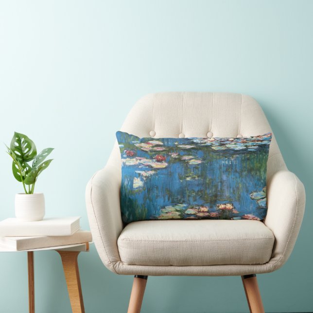 Coussin Rectangle Nymphéas par Claude Monet, Impressionnisme Vintage (Chaise)
