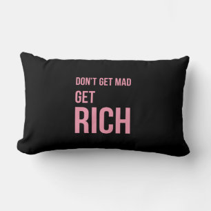 Coussin Rectangle Obtenir des citations d'argent riche Inspirer rose