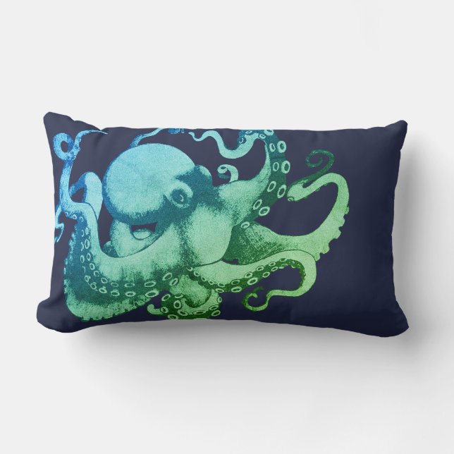 Coussin Rectangle Océan moderne teint mer Créature Octopus (Recto)