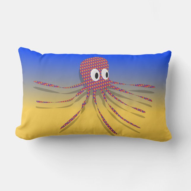 Coussin Rectangle Octopus coloré (Recto)