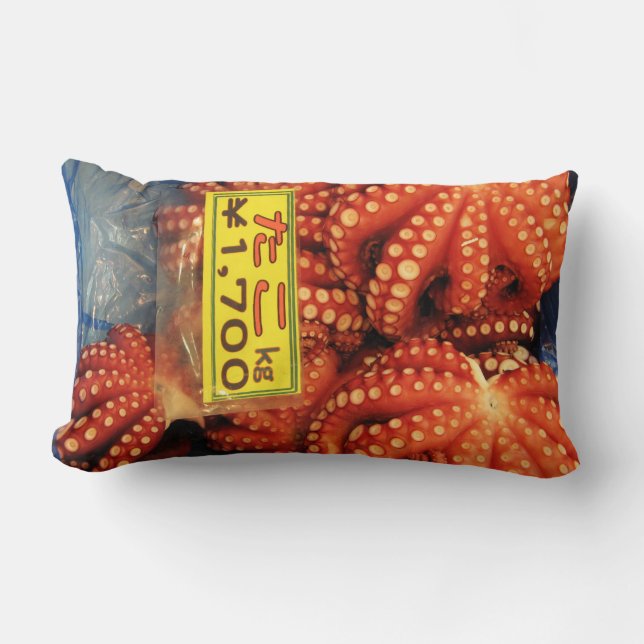 Coussin Rectangle Octopus Tako た こ marché de poisson Tsukiji, Tokyo, (Recto)