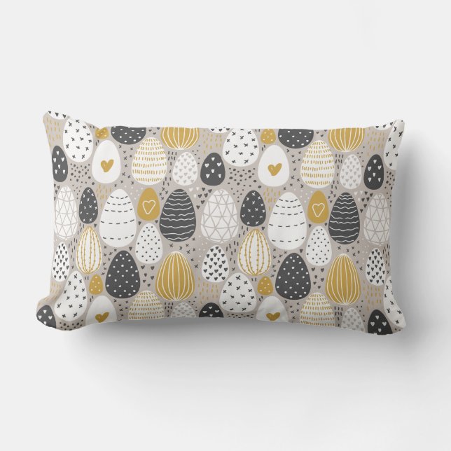 Coussin Rectangle Oeufs de Pâques Pastel mignons (Recto)