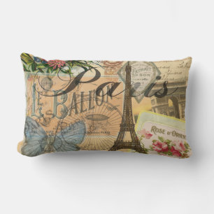 Coussin Rectangle Oeuvre colorée Vintage voyage Paris France