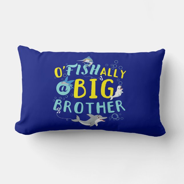 Coussin Rectangle Officiellement - O'Fishally un grand frère Pun (Recto)