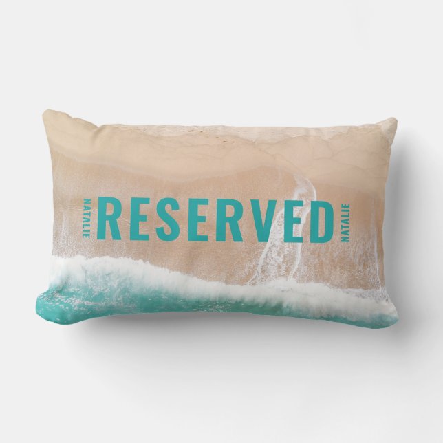 Coussin Rectangle Offre de plage océanique été drôle typographie (Recto)