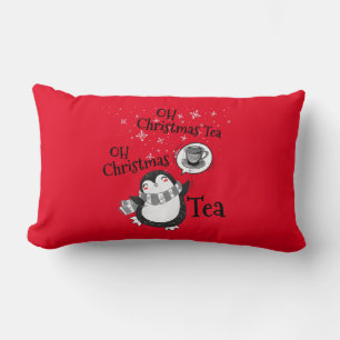 Coussin Rectangle Oh Christmas Tea Penguin Lover - Boisson de thé