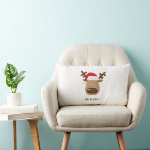 Coussin Rectangle Oh Dear Funny Reindeer Noël pour maman