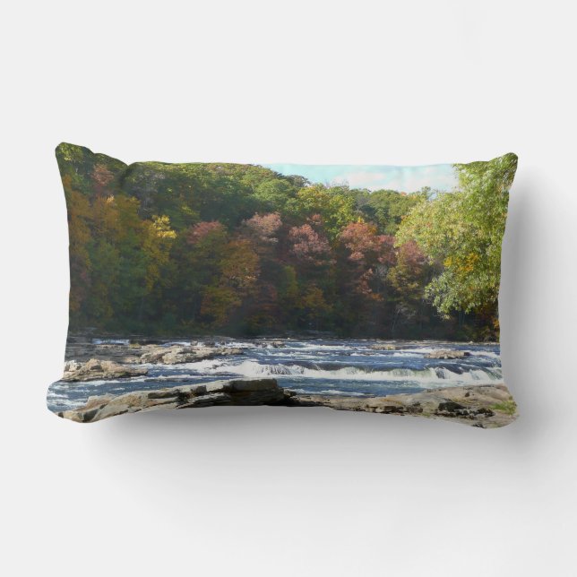 Coussin Rectangle Ohiopyle River Rapids à l'automne Pennsylvanie Aut (Recto)