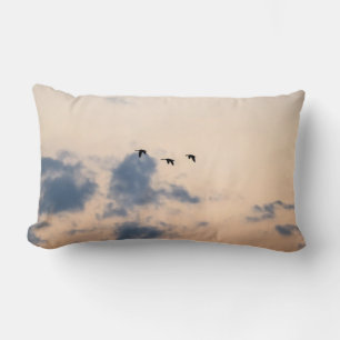 Coussin Rectangle Oies et coucher de soleil doux