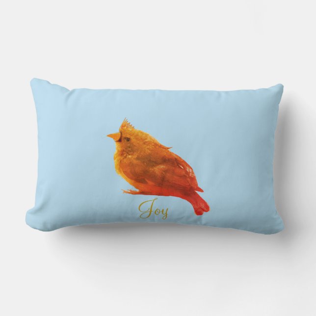 Coussin Rectangle Oiseau cardinal rouge mignon (Recto)