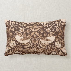 Coussin Rectangle Oiseau de Nouveau d'art et tapisserie de fleur,