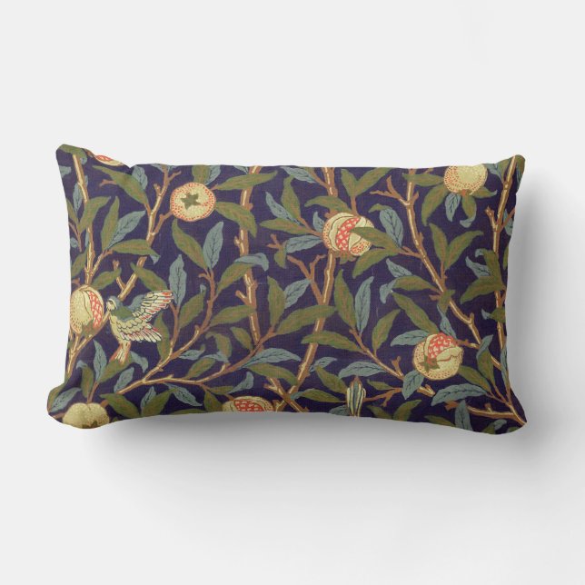 Coussin Rectangle Oiseau et grenade de William Morris (Recto)