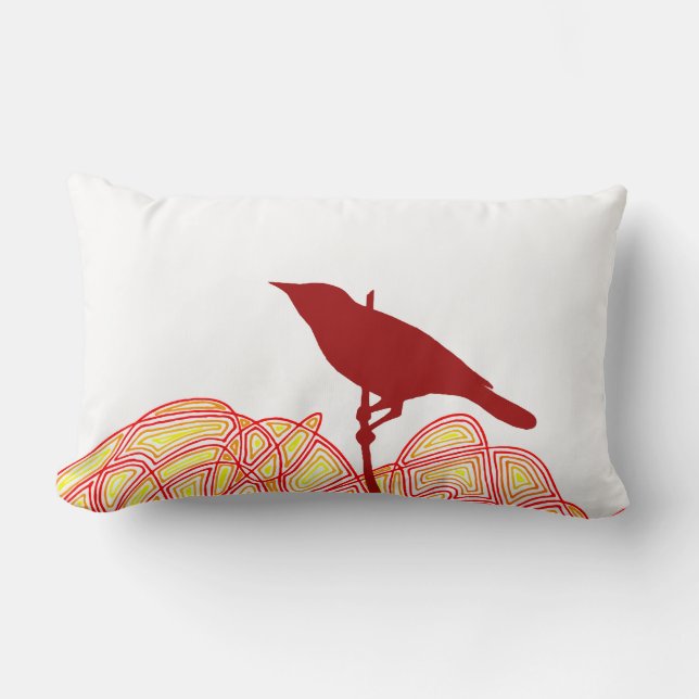 Coussin Rectangle Oiseau sur une branche (Recto)
