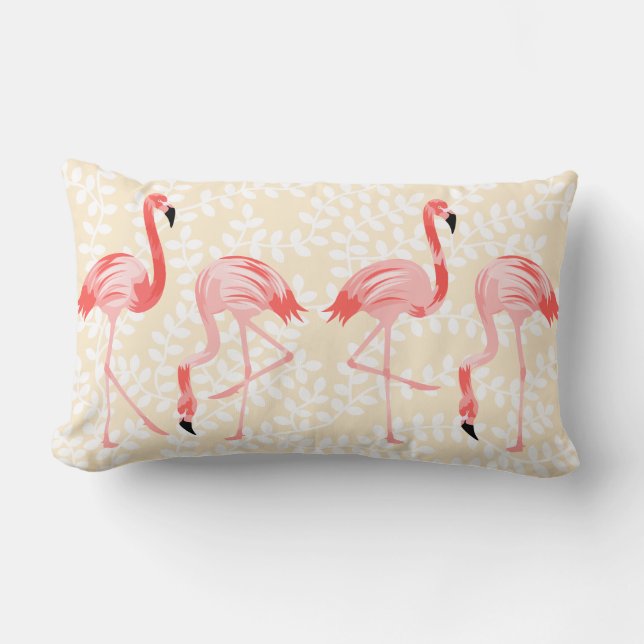 Coussin Rectangle Oiseaux de Flamant rose (Recto)