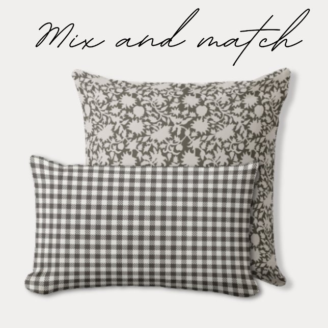 Coussin Rectangle Olive À damiers tendance (Créateur téléchargé)