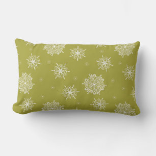 Coussin Rectangle Olive Capricieux Floral Céleste 13"x21"