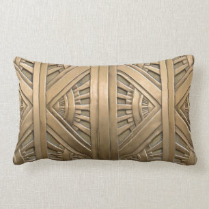 Coussin Rectangle or, Art nouveau, art déco, vintage, chic, éléga