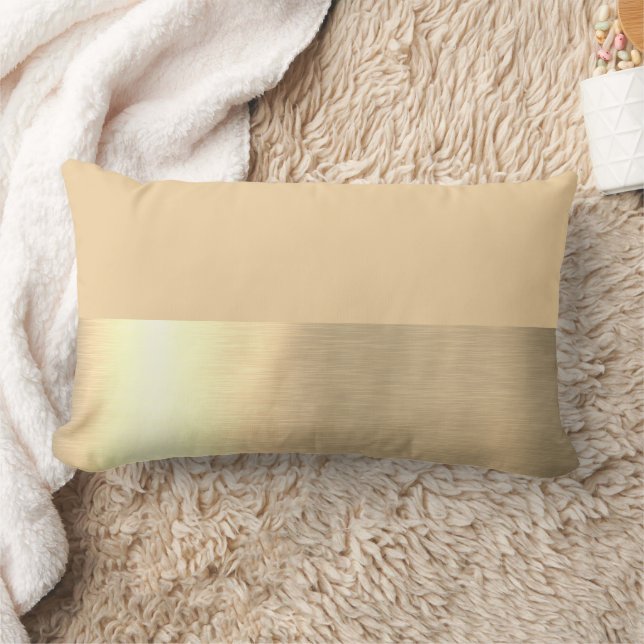 Coussin Rectangle Or Beige Feuille Rustique Faux  (Couverture)