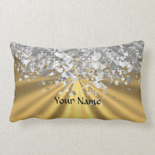 Coussin Rectangle Or et parties scintillantes de faux personnalisée